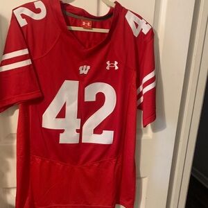 Under Armour Red and White Sports Jersey